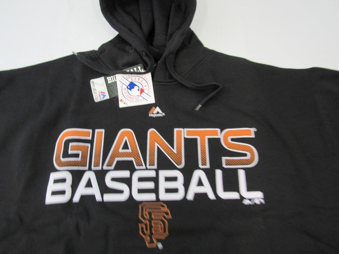 San Francisco Giants Mens Size 4XL 4XLarge Black Majestic Hoodie Image 4