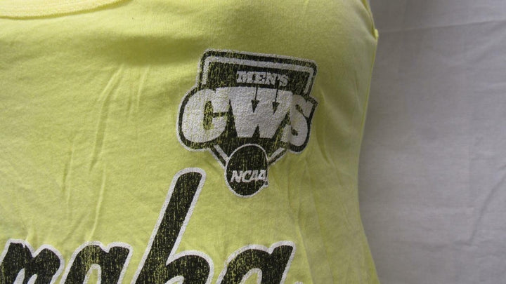 College World Series Omaha Since 1950 Womens Size XS X-Small Yellow Tank Top Image 3