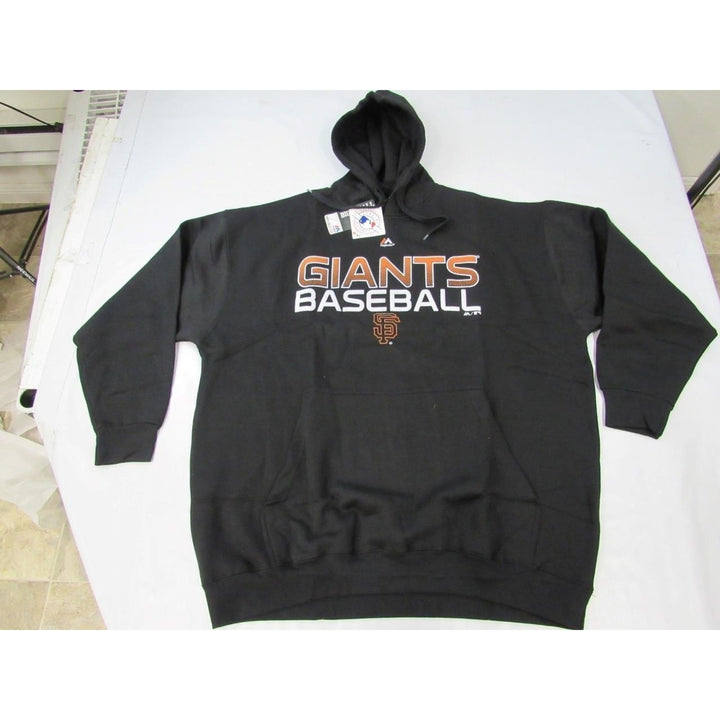 San Francisco Giants Mens Size 4XL 4XLarge Black Majestic Hoodie Image 4