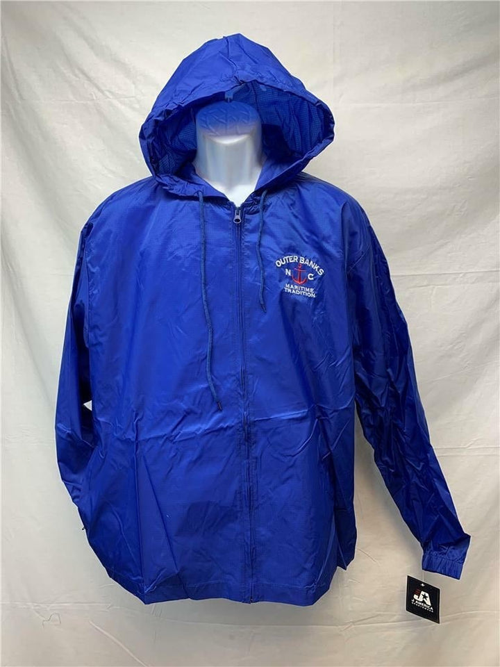 NC Outerbanks Maritime Tradition Mens Size L Blue J.America Windbreaker Image 1