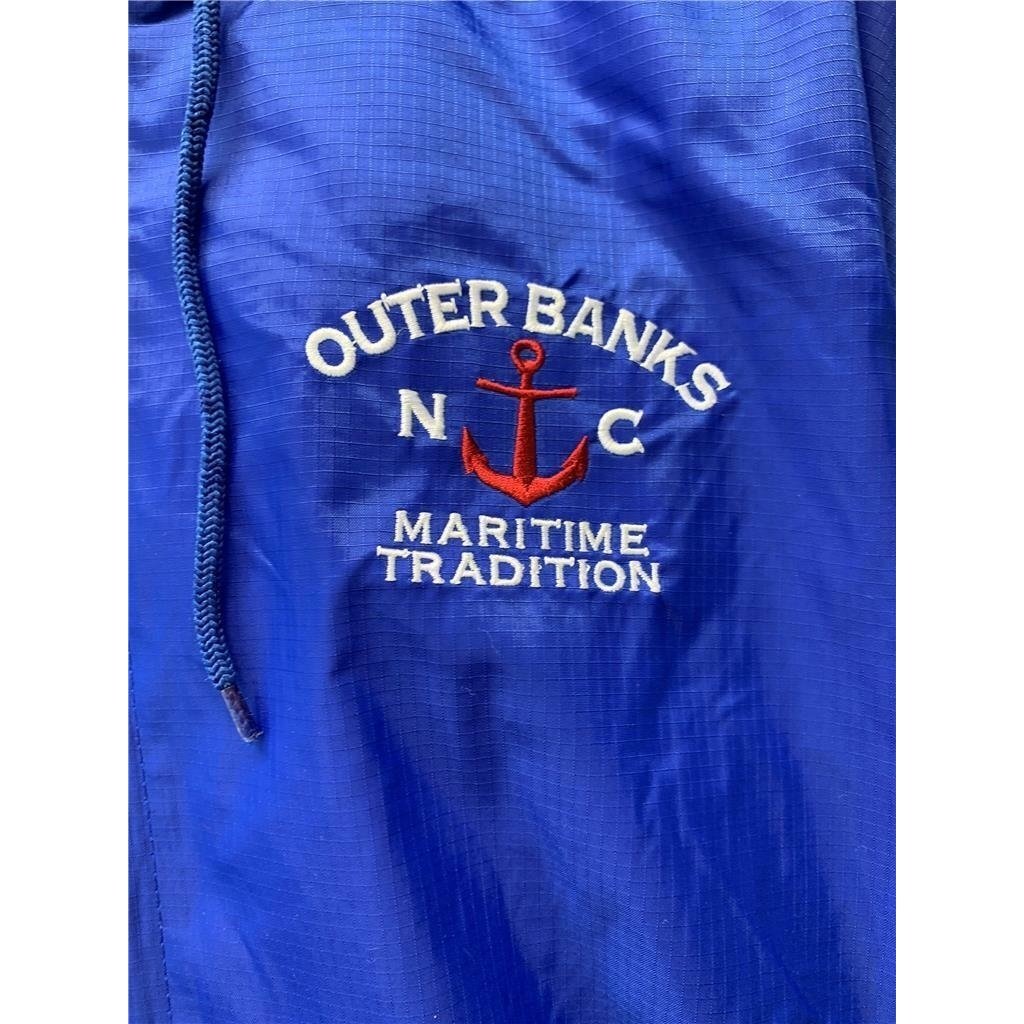 NC Outerbanks Maritime Tradition Mens Size L Blue J.America Windbreaker Image 3