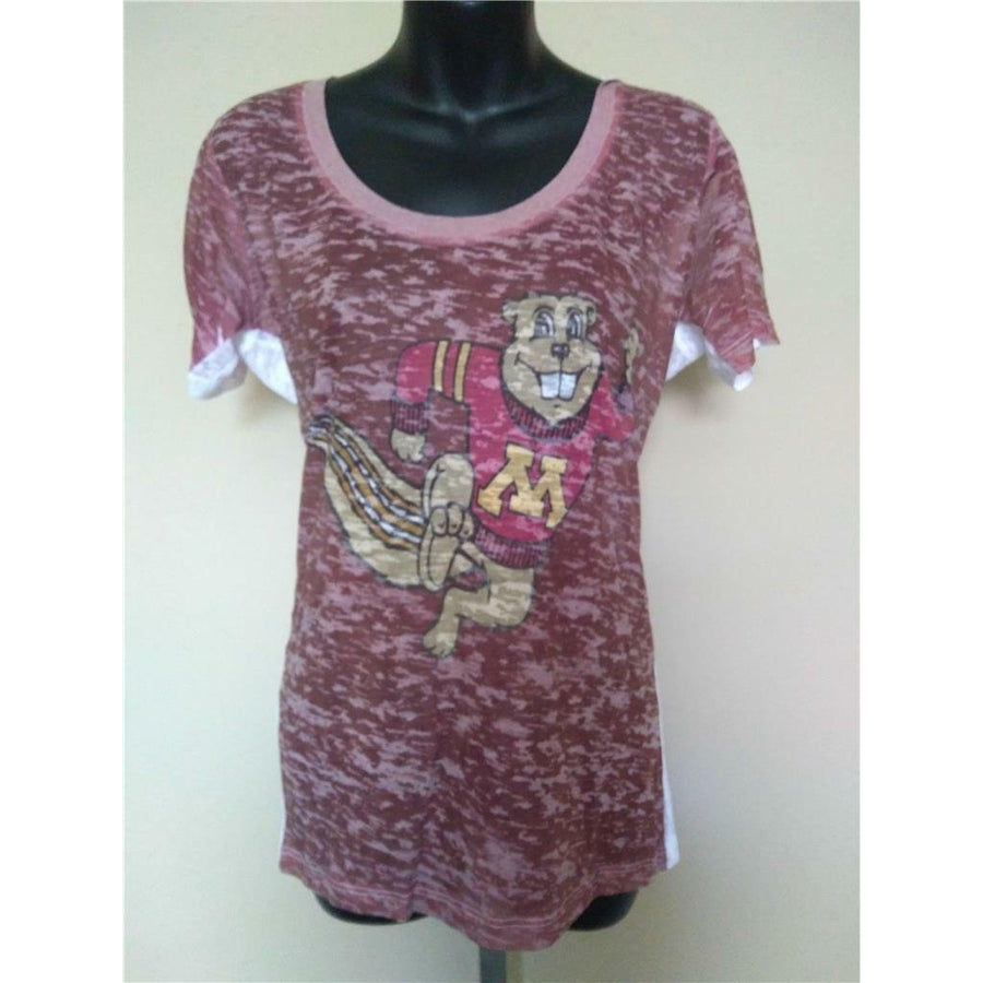 Minnesota Golden Gophers Womens Size Medium Touch Alyssa Milano Sheer Shirt Image 1