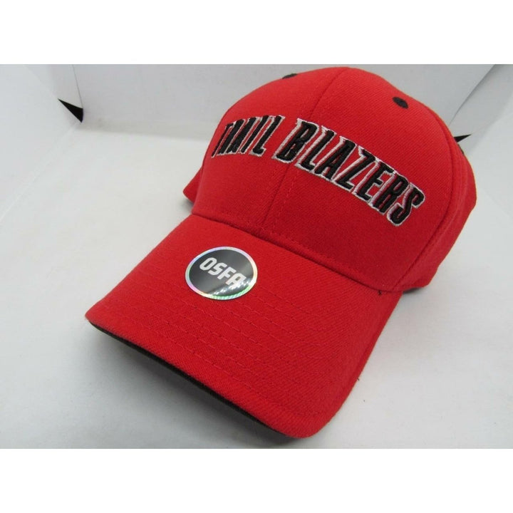 Portland Trailblazers Mens Size OSFA Red Flexfit Hat Image 1