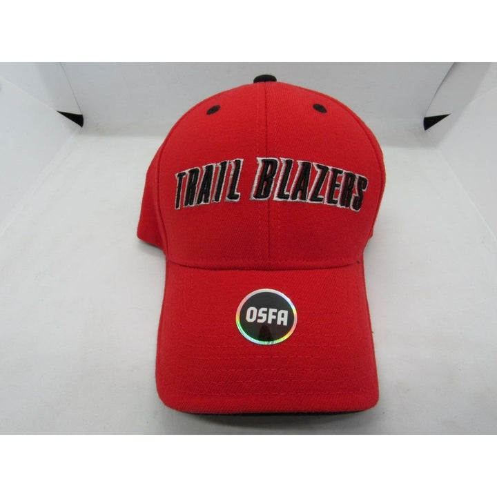 Portland Trailblazers Mens Size OSFA Red Flexfit Hat Image 4