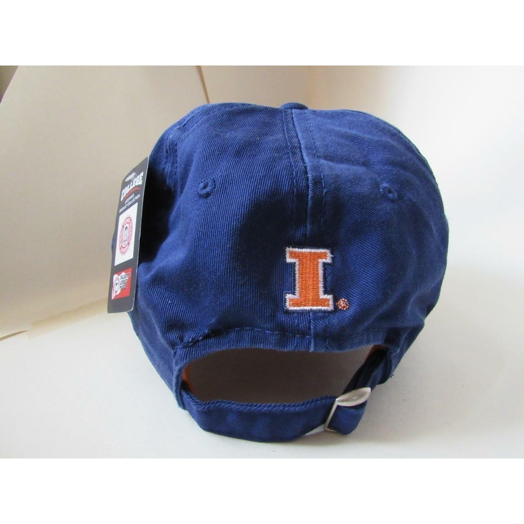 Illinois Fighting Illini Mens OSFA Adjustable Blue Distressed Cap Hat Image 3