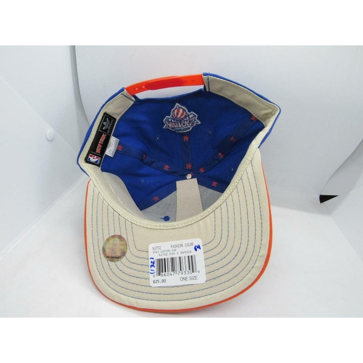 York Knicks Mens Blue Orange Size OSFA Adidas Snapback Flat Brim Hat 25 Image 4