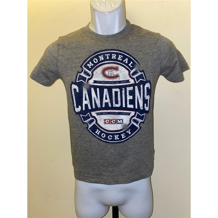 Montreal Canadiens Youth Size S Small Gray Shirt Image 1