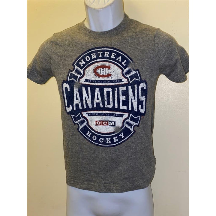 Montreal Canadiens Youth Size S Small Gray Shirt Image 2