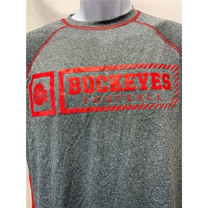 Ohio State Buckeyes Football Mens Size S Small Gray/Red J.America Shirt Image 2