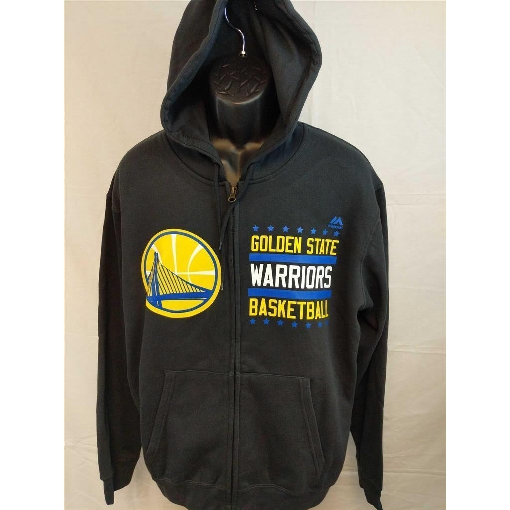 Golden State Warriors Mens Size L Large Majestic Black Hoodie Image 1