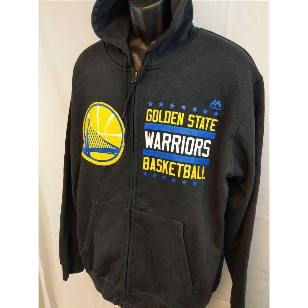 Golden State Warriors Mens Size L Large Majestic Black Hoodie Image 2