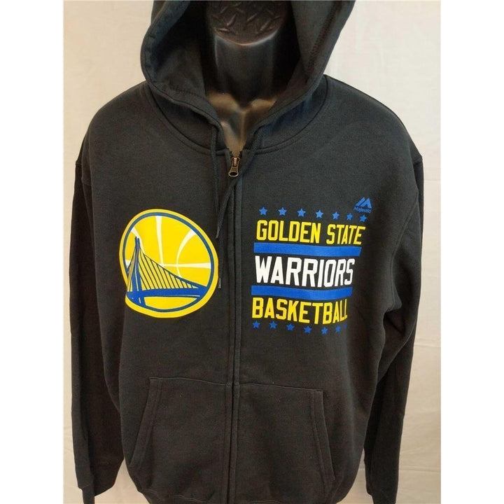 Golden State Warriors Mens Size L Large Majestic Black Hoodie Image 4