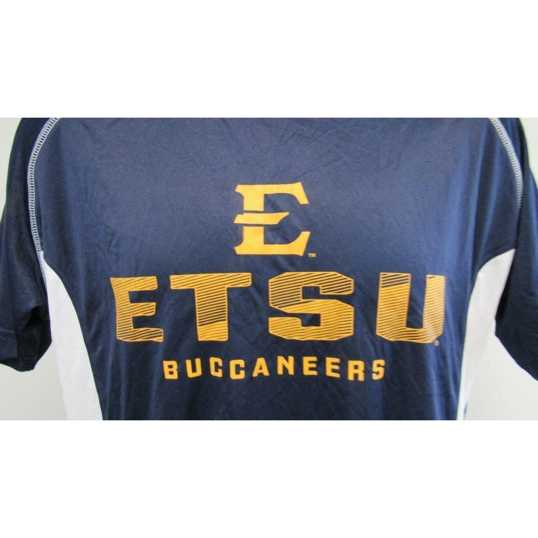 East Tennessee Buccaneers Mens Sizes M Medium Blue Russell Athletic Shirt Image 3