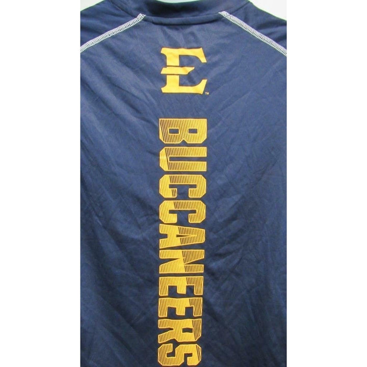 East Tennessee Buccaneers Mens Sizes M Medium Blue Russell Athletic Shirt Image 4