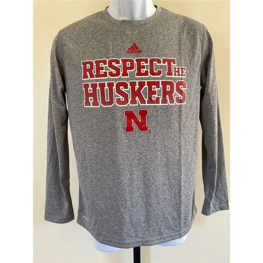 Nebraska Cornhuskers Youth Size L Large Gray Adidas Shirt Image 1