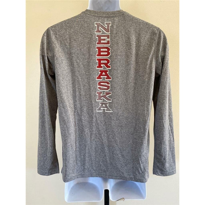 Nebraska Cornhuskers Youth Size L Large Gray Adidas Shirt Image 3