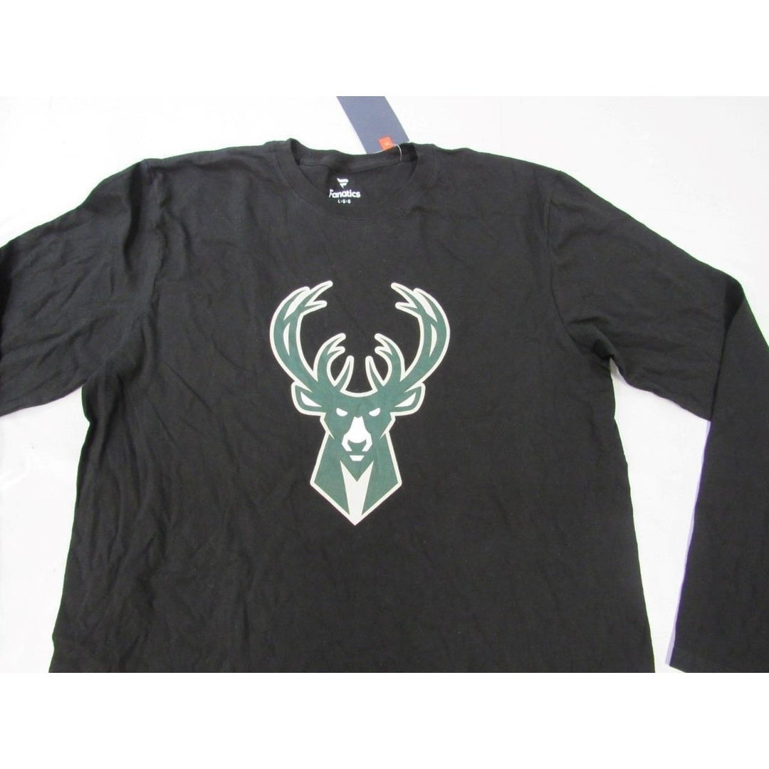 Giannis Antetokounmpo 34 Bucks Mens Size L Large Black Long Sleeve Shirt Image 4