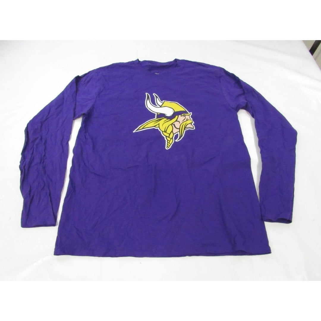 Minnesota Vikings 8 Kirk Cousins Mens Size L Purple Long Sleeved Shirt Image 1