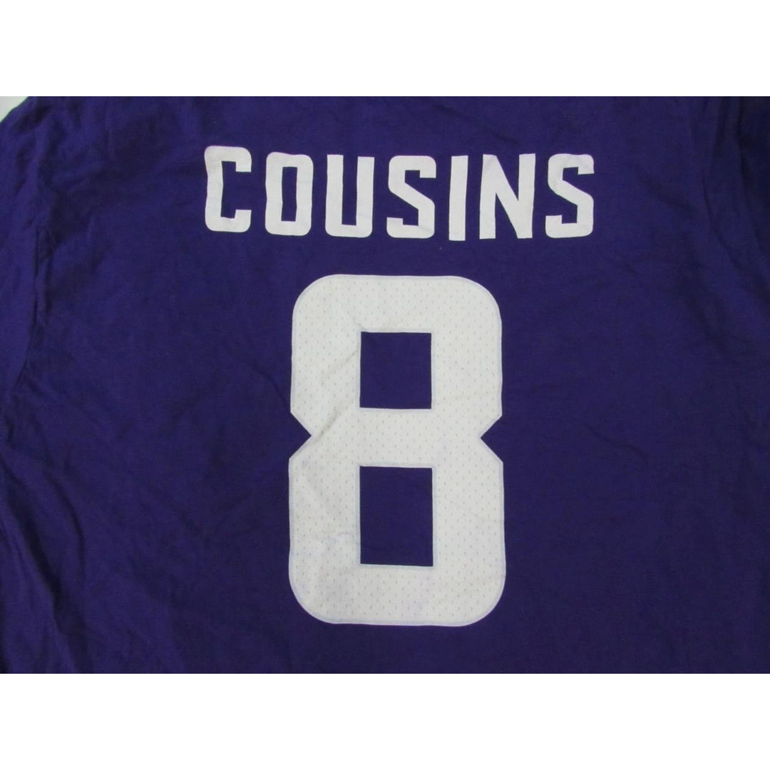 Minnesota Vikings 8 Kirk Cousins Mens Size L Purple Long Sleeved Shirt Image 4