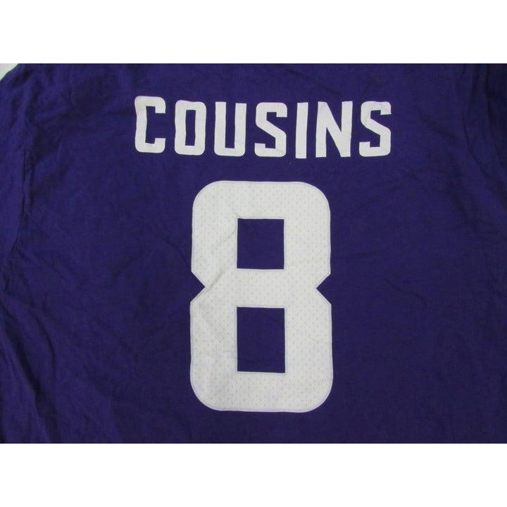 Minnesota Vikings 8 Kirk Cousins Mens Size L Purple Long Sleeved Shirt Image 4