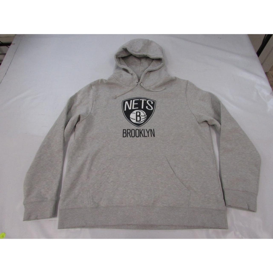 Brooklyn Nets Mens Size XL XLarge Light Gray Hoodie Image 1