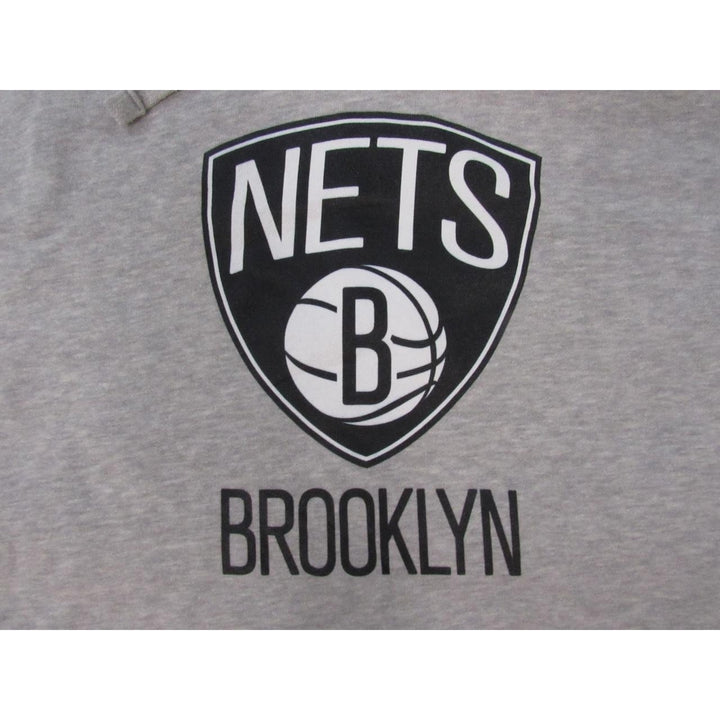 Brooklyn Nets Mens Size XL XLarge Light Gray Hoodie Image 3