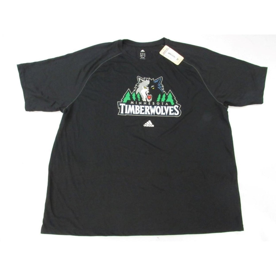 Minnesota Timberwolves Mens Size 2XL Black Adidas Climalite Shirt 25 Image 1