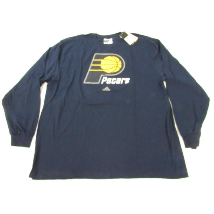 Indiana Pacers Mens Size 2XL 2XLarge Blue Adidas Long Sleeve Shirt 24 Image 1