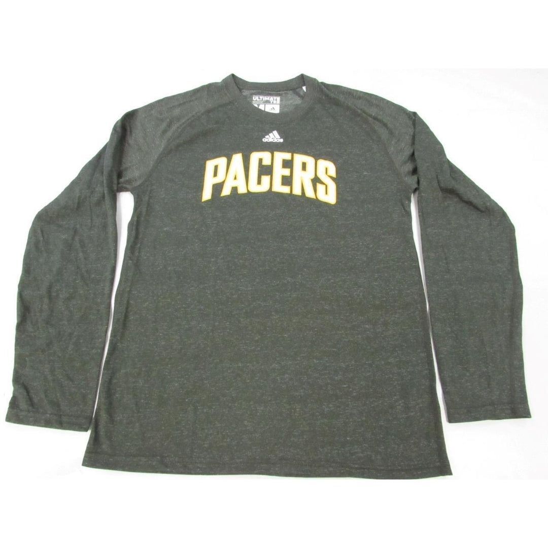 Indiana Pacers Mens Size M Dark Gray Adidas Climalite Long Sleeve Shirt Image 1