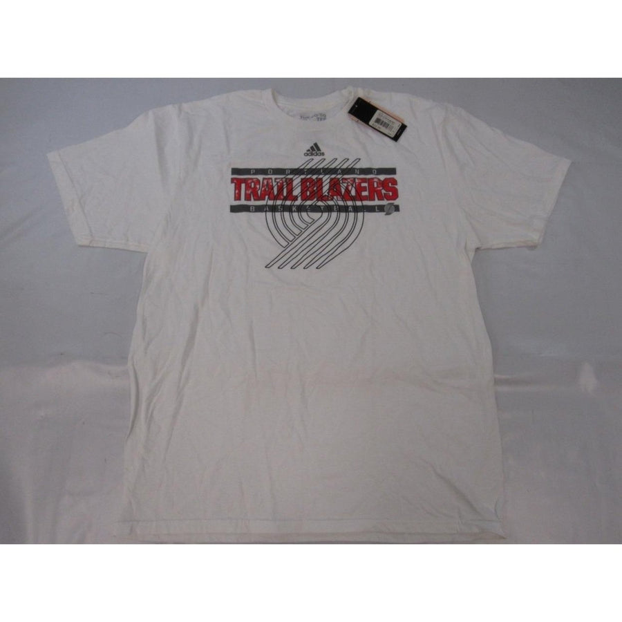 Portland Trail Blazers Basketball Mens Size XL XLarge White Adidas Shirt 22 Image 1