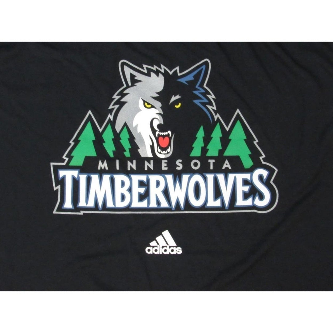 Minnesota Timberwolves Mens Size 2XL Black Adidas Climalite Shirt 25 Image 3