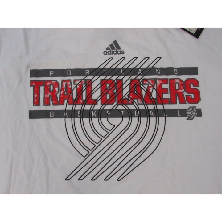 Portland Trail Blazers Basketball Mens Size XL XLarge White Adidas Shirt 22 Image 3