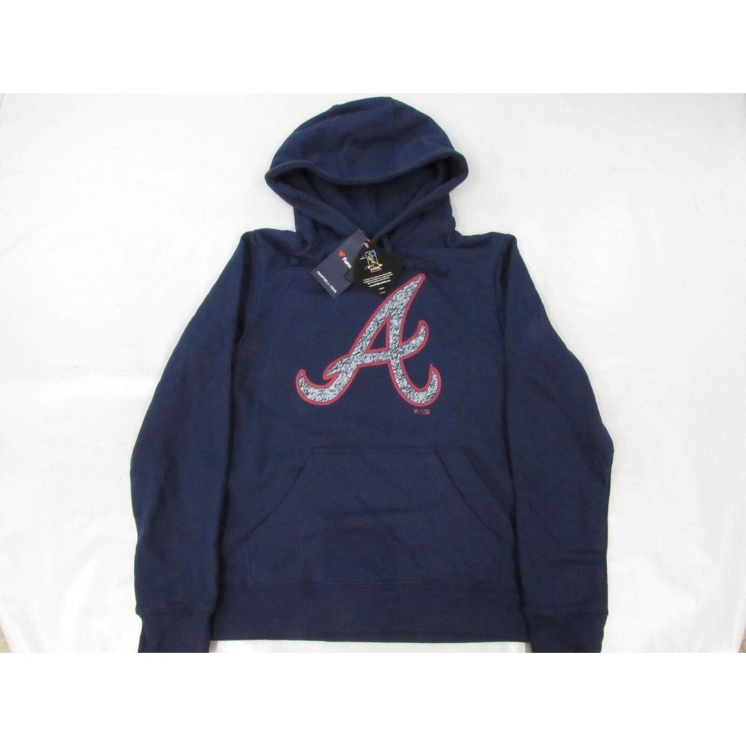 Atlanta Braves Mens Size S Small Blue Hoodie Image 1