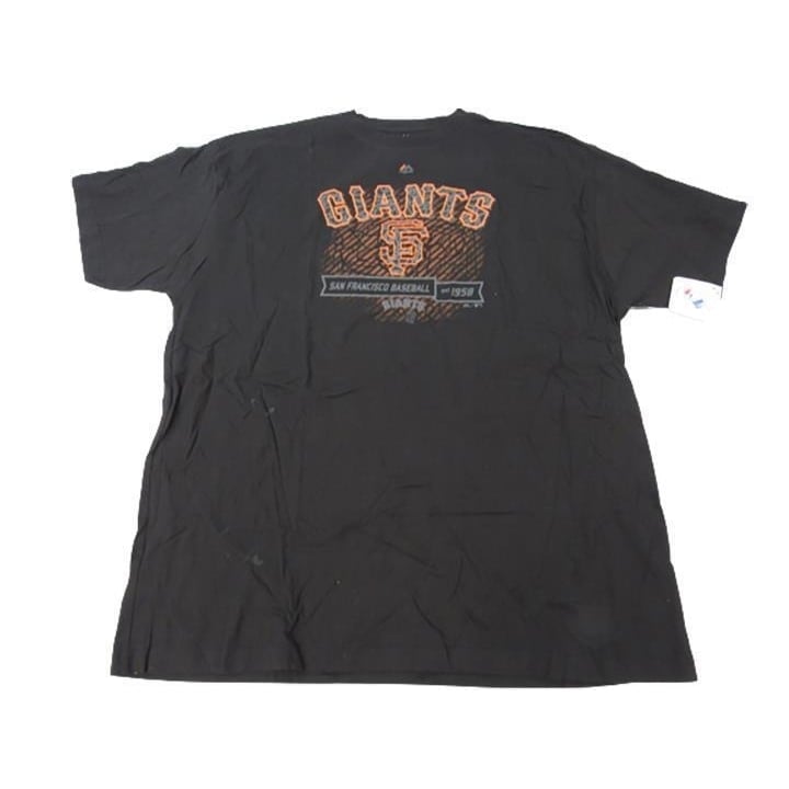 San Francisco Giants Mens Size 4XL-Tall Black Majestic Shirt Image 1