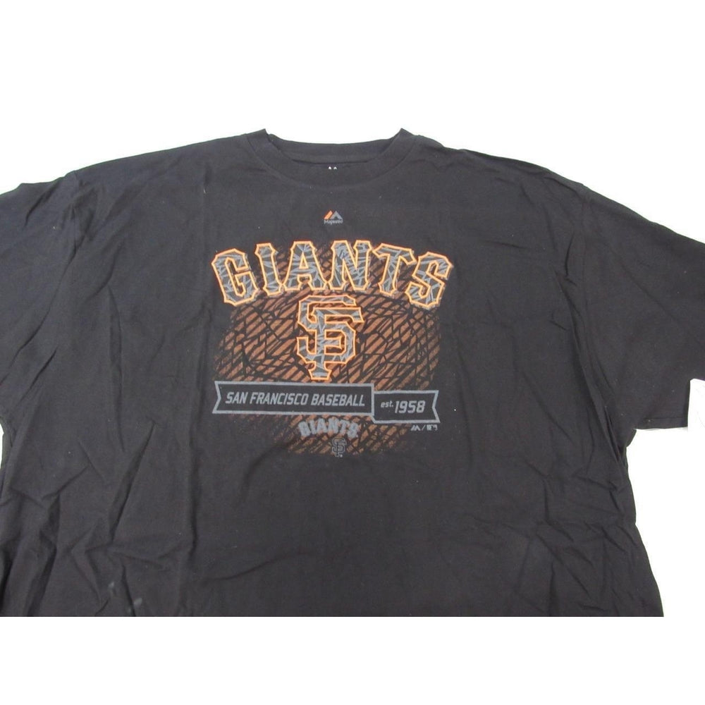 San Francisco Giants Mens Size 4XL-Tall Black Majestic Shirt Image 2