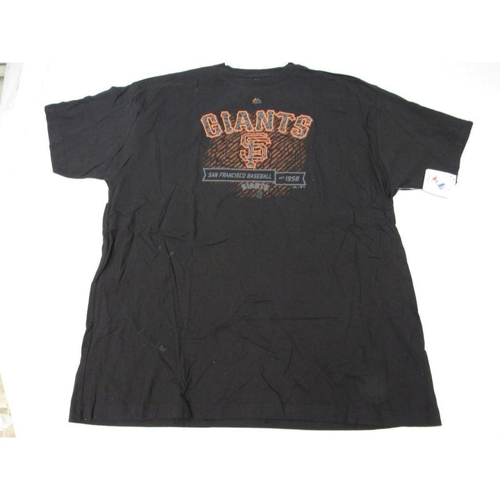 San Francisco Giants Mens Size 4XL-Tall Black Majestic Shirt Image 3