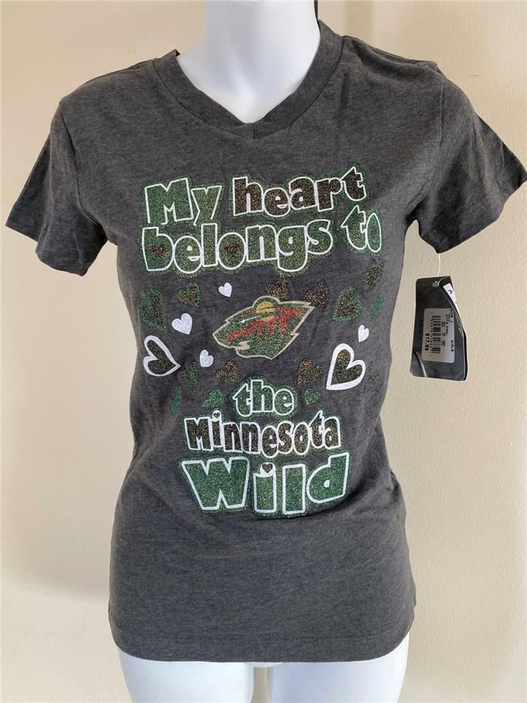 Minnesota Wild Girls Size L Large Gray Shirt Image 1