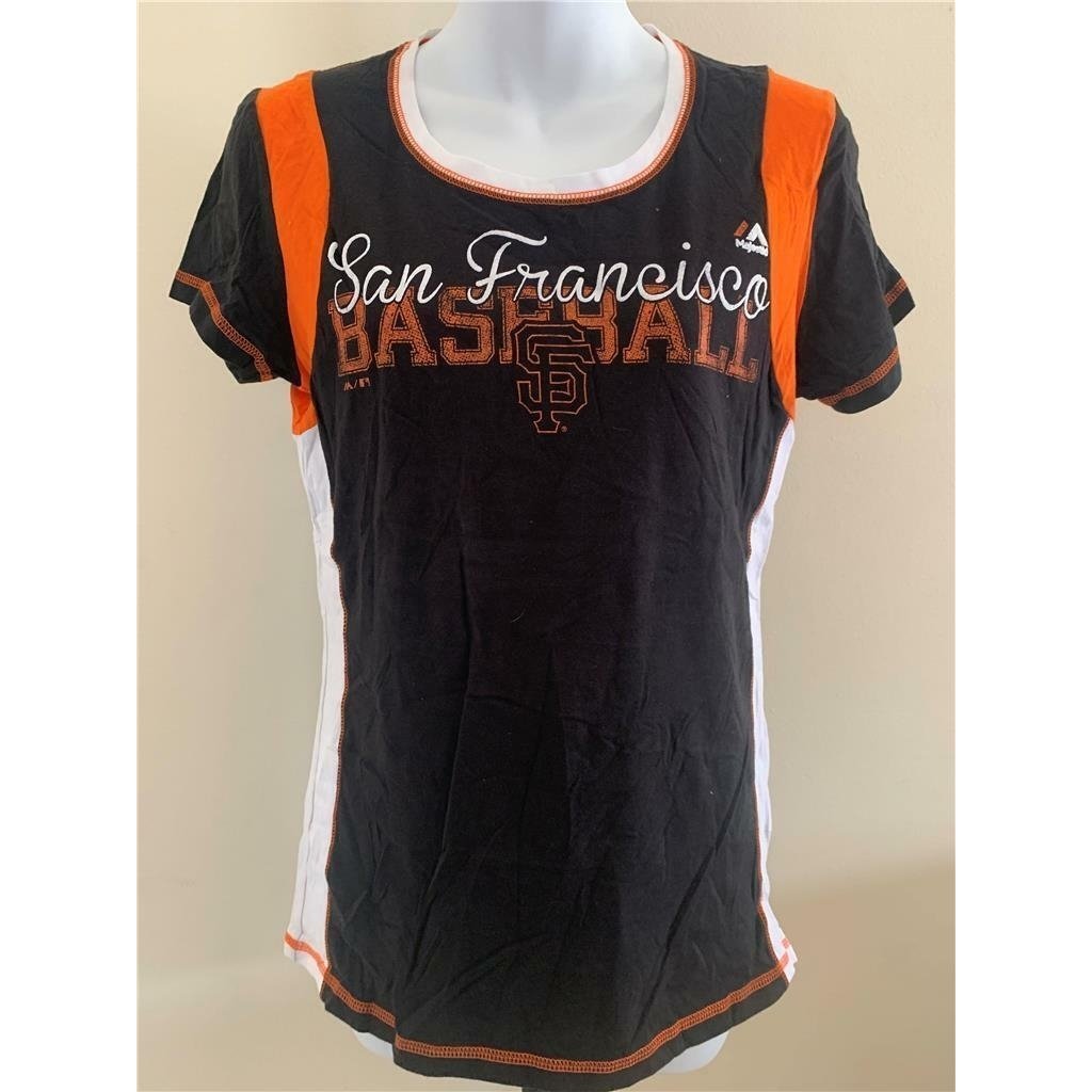 San Francisco Giants Womens Size M Medium Black Majestic Shirt Image 1