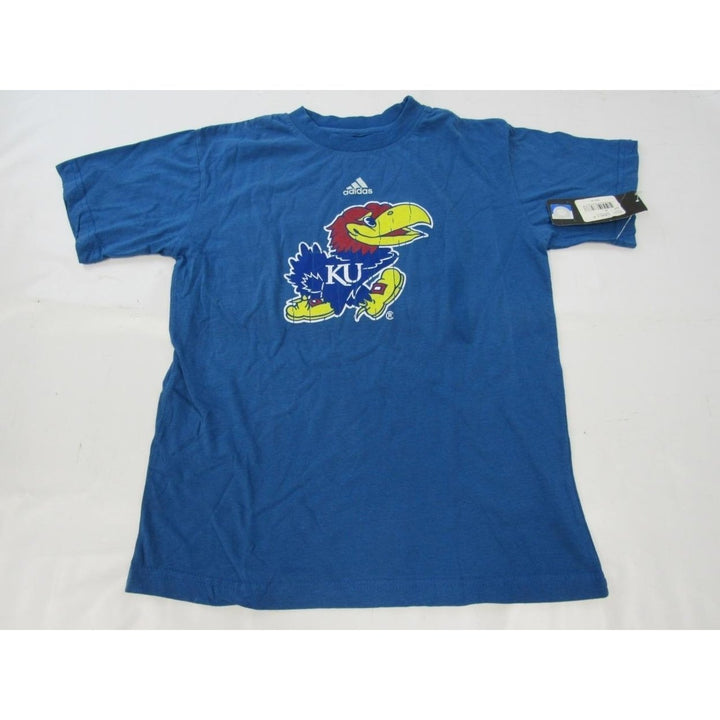 Kansas University Jayhawks Youth Size M Medium Adidas Blue Shirt 20 Image 1