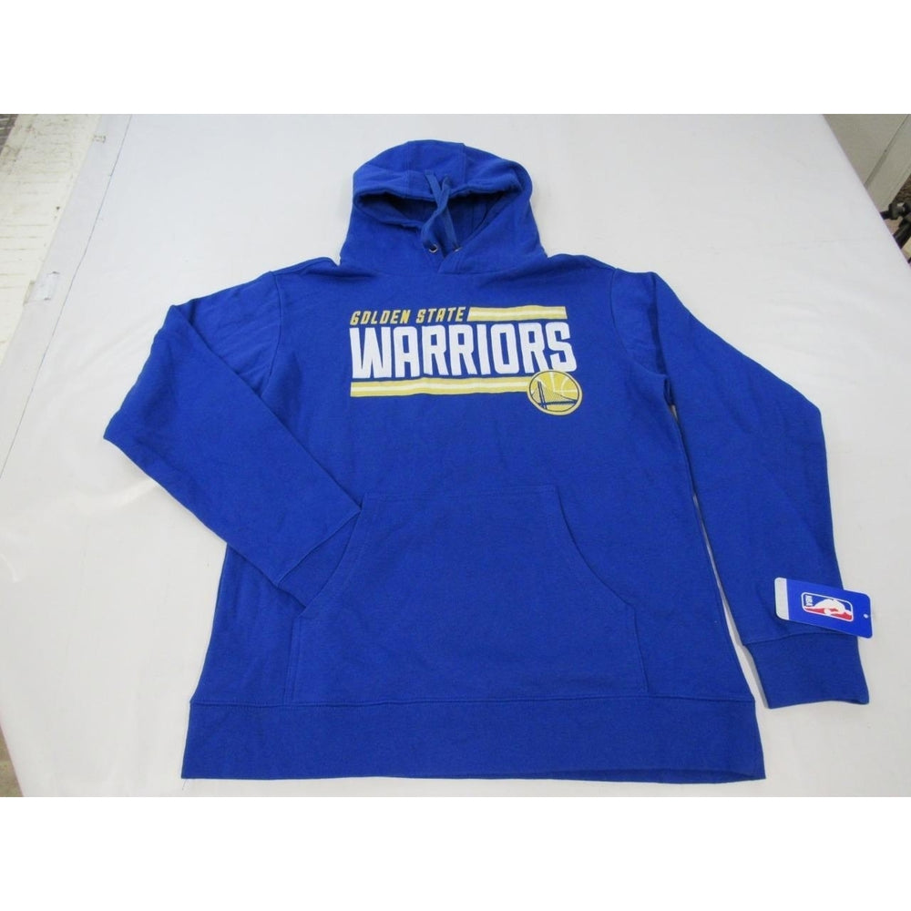 Golden State Warriors Mens Size M Medium Blue Distressed Hoodie Image 2