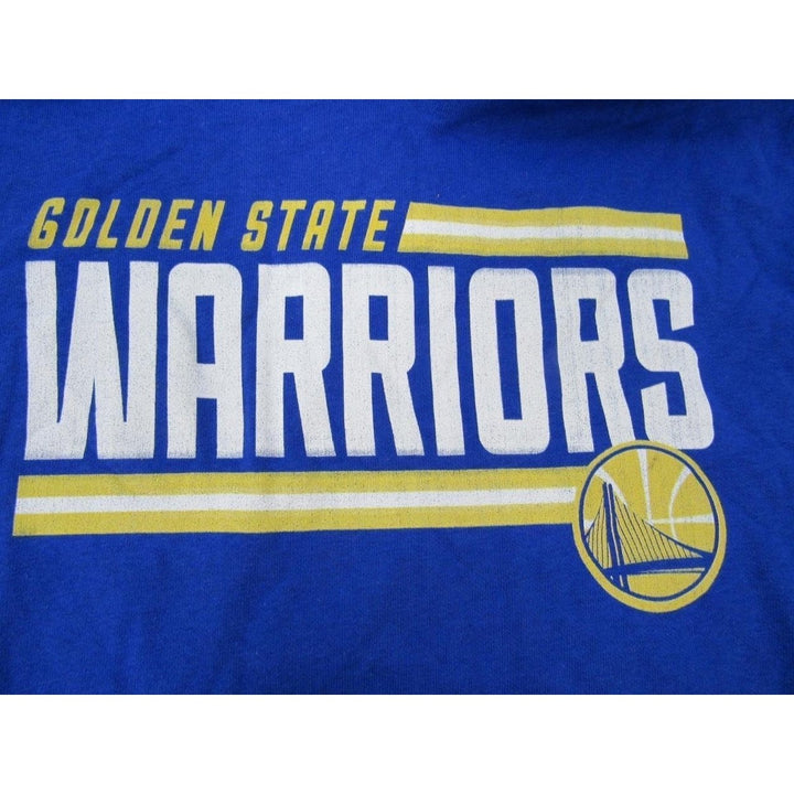 Golden State Warriors Mens Size M Medium Blue Distressed Hoodie Image 3