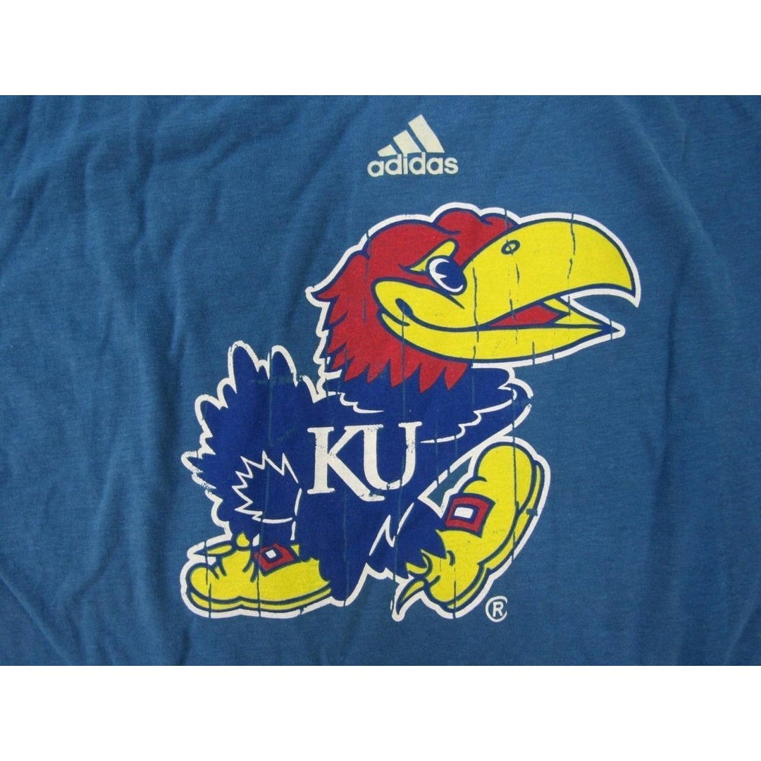 Kansas University Jayhawks Youth Size M Medium Adidas Blue Shirt 20 Image 3