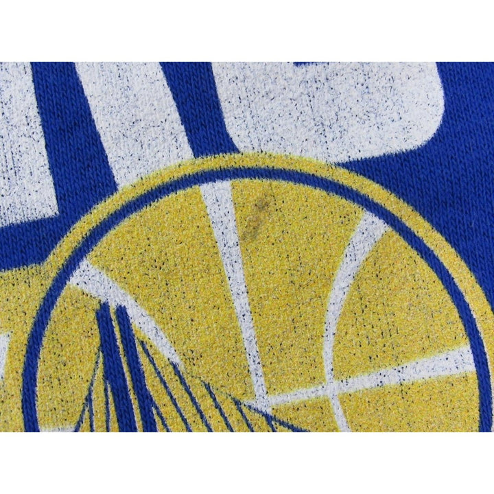 Golden State Warriors Mens Size M Medium Blue Distressed Hoodie Image 6