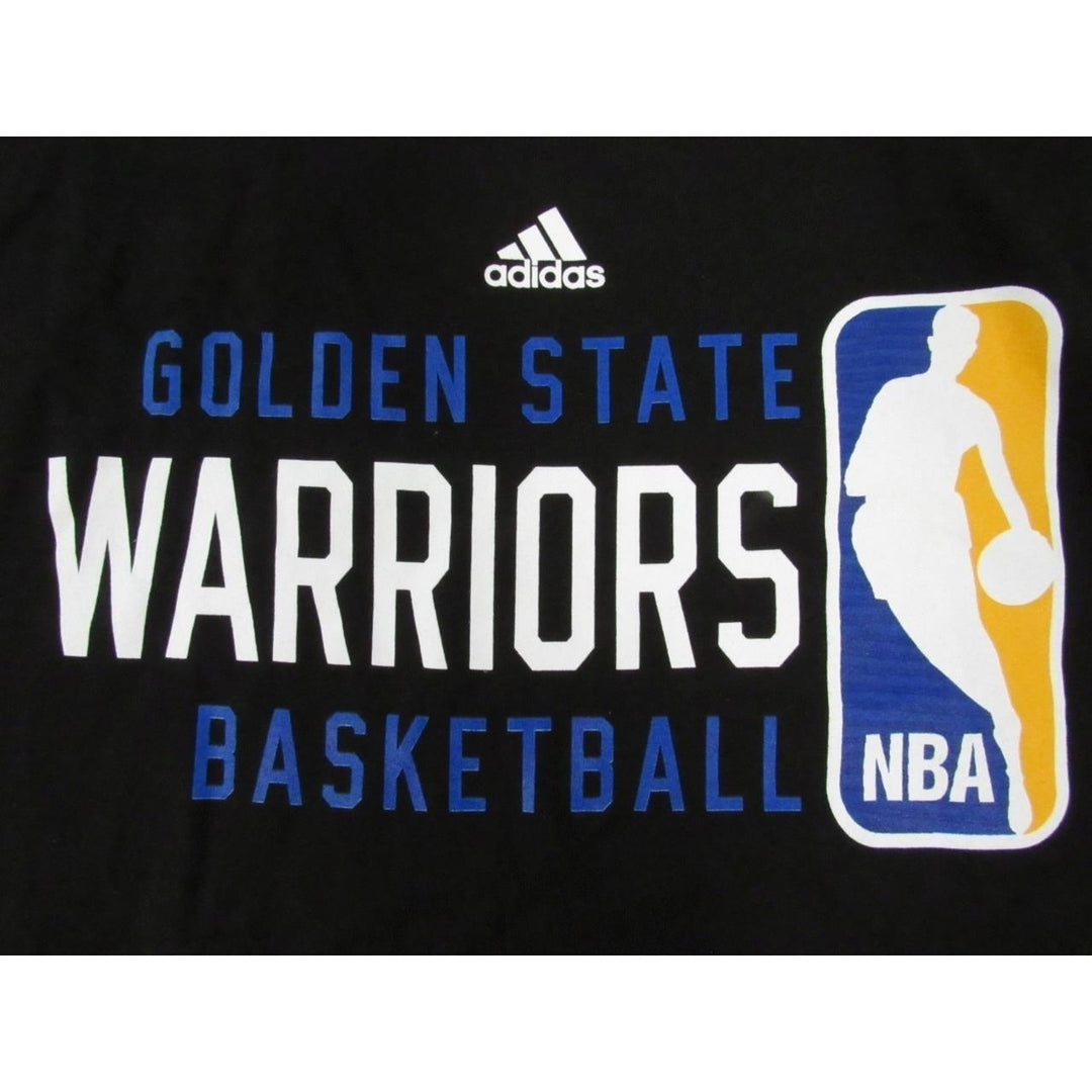 Golden State Warriors Basketball Mens Size L Black Adidas Long Sleeve Shirt Image 3