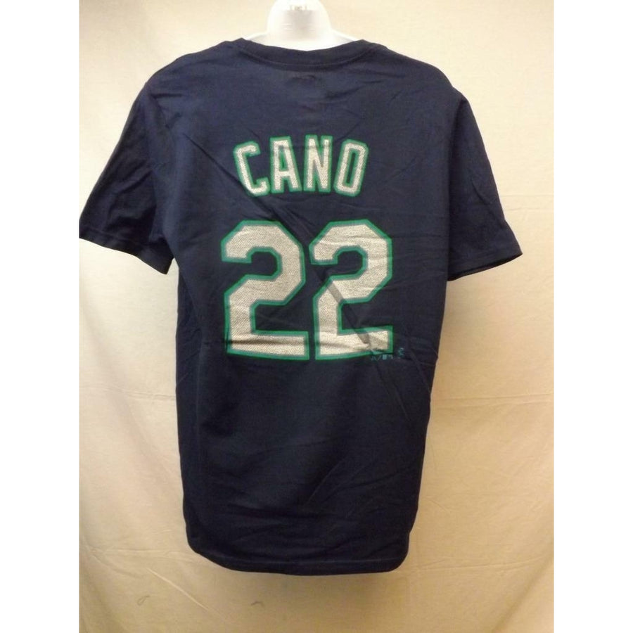 Seattle Mariners 22 Robinson Cano Majestic Youth Large L 14/16 Blue Shirt Image 1