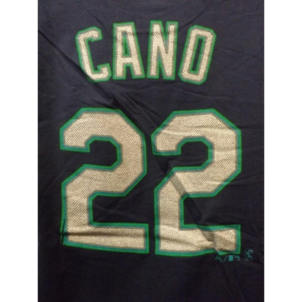 Seattle Mariners 22 Robinson Cano Majestic Youth Large L 14/16 Blue Shirt Image 2