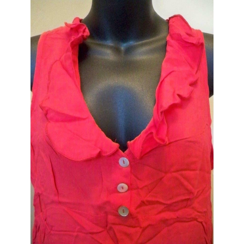 NC State Wolfpack Women Small Red Designer Ruffle Front Tunic Meesh and Mia Image 3