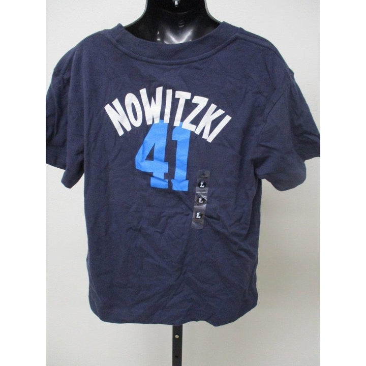 Dallas Mavericks Dirk Nowitzki Kids Size L Large 7 Blue Adidas Shirt Image 3