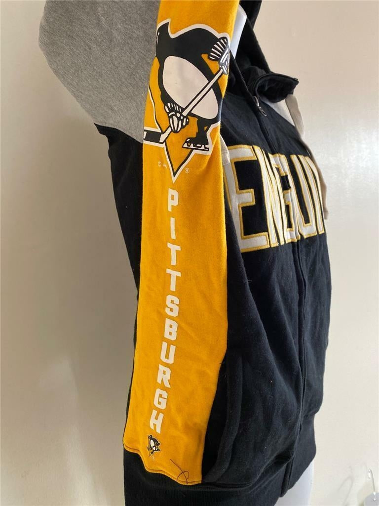 Pittsburgh Penguins Womens Size XS Hands High Zip Up Hoodie Image 4