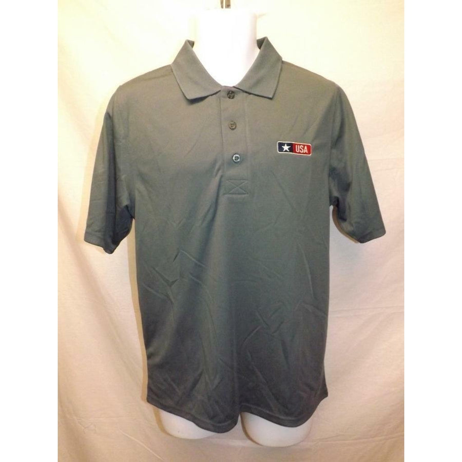 US Army USA Mens Size S Small Gray Polo Shirt Image 1